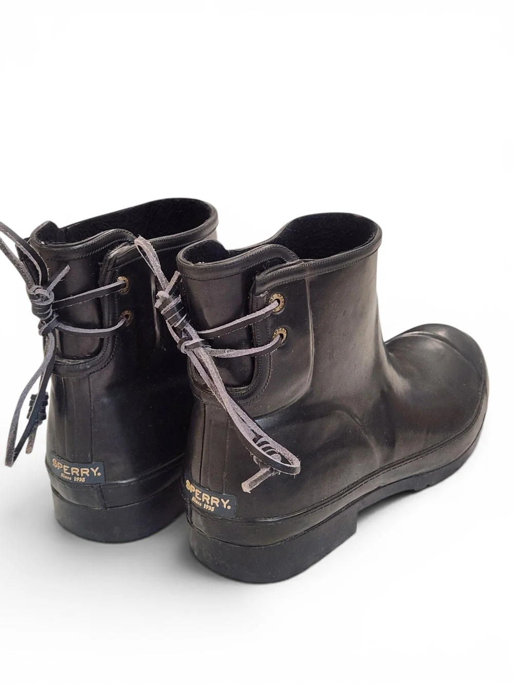 Sperry Black Ankle Rain Boots